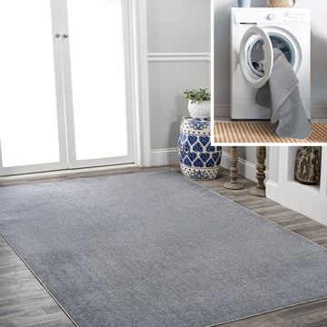 Twyla Classic Solid Low-Pile Machine-Washable Area Rug